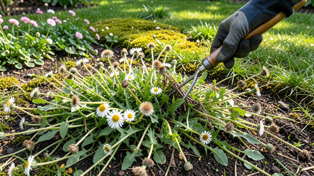 English Daisy Weed: Twist-and-Pull Tool for Stubborn Roots