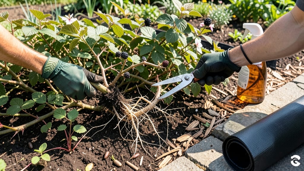 Wild Blackberry Weeds: Twist-and-Pull Method for Stubborn Root Removal