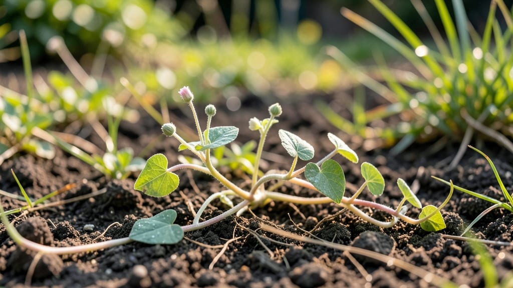 Hedge Bindweed Seedling: Boiling Water Immersion for Root System Collapse