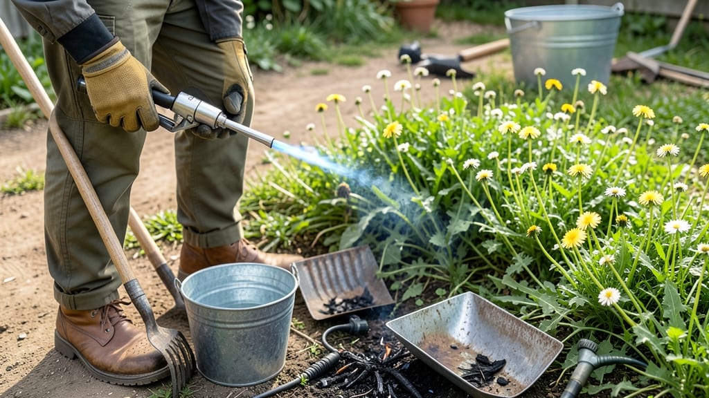 Burning Weeds in Garden: Flame-Based Eradication Without Digging