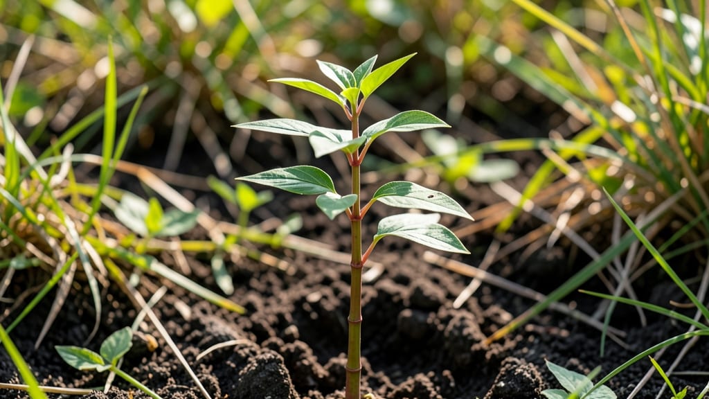 Japanese Knotweed Seedling: Twist-and-Tear Root Extraction in Minutes